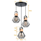 Wrought Iron Caged Pendant Light for Industrial Style Decor
