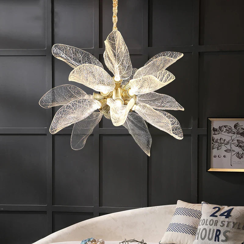 Elegant Copper Chandelier Light for Kitchen Dining Living Room - Modern Luxury Crystal Lamp