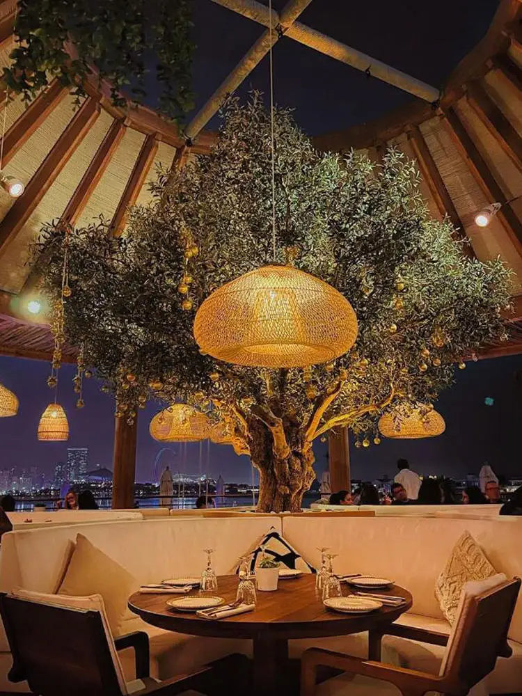 Rattan LED Ceiling Chandelier for Kitchen Island, Shop & Home Decor