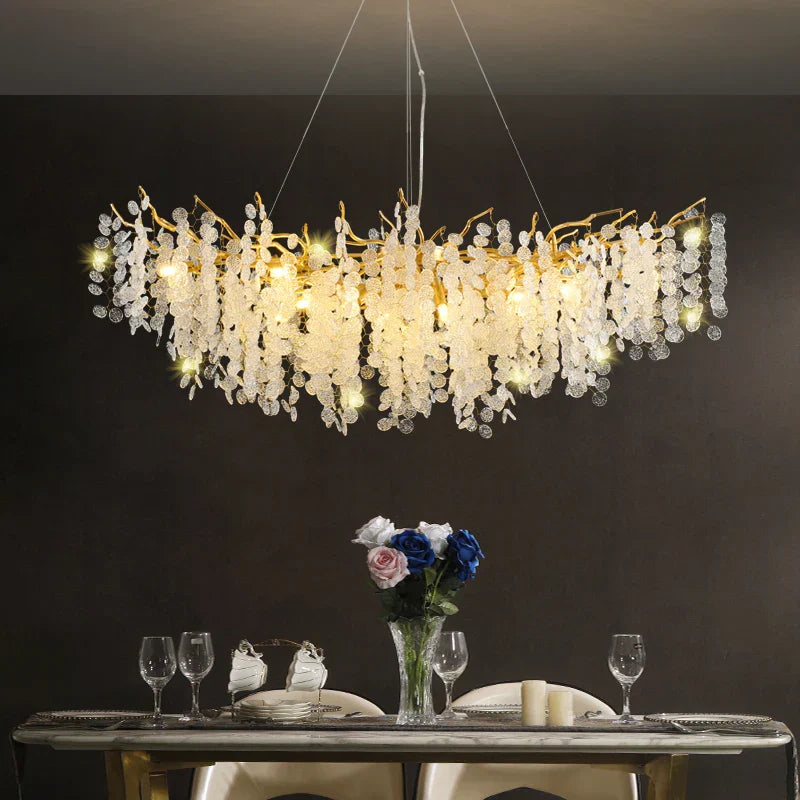 Crystal LED Chandelier: Luxury Pendant Lamp for Home Decor