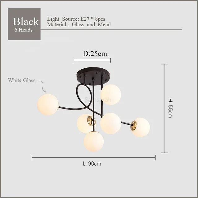 Magic Bean Glass LED Chandelier - Nordic Modern Minimalist Luxury Ceiling Lamps