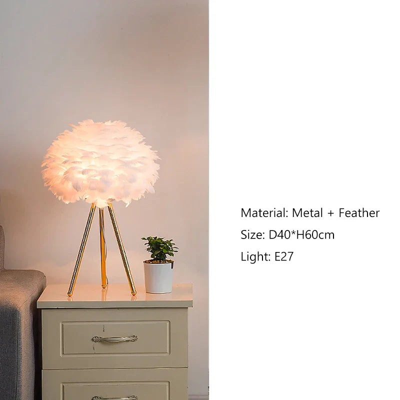Nordic Feather Floor Lamp for Bedroom and Living Room Lighting
