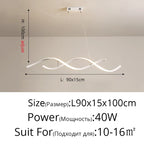 Nordic Minimalist LED Chandelier: Modern Aluminum Copper Pendant Lamp for Home Decor