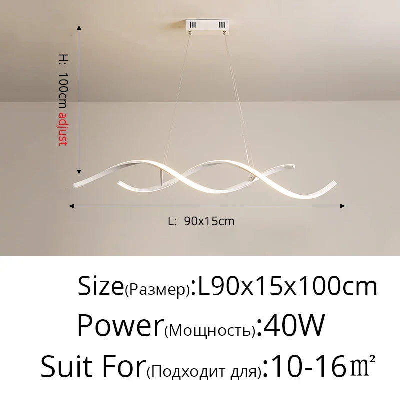 Nordic Minimalist LED Chandelier: Modern Aluminum Copper Pendant Lamp for Home Decor