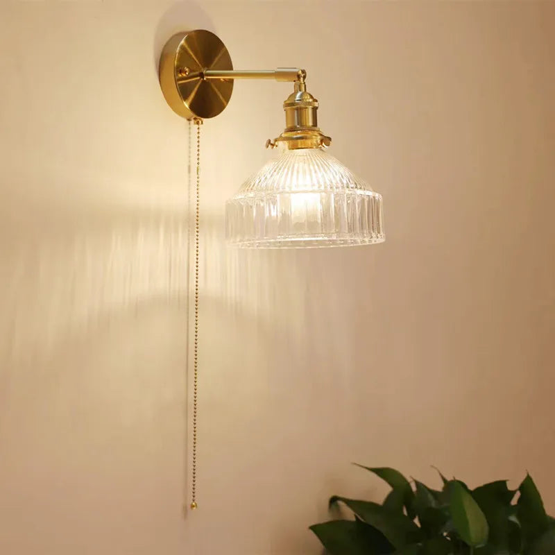 Glass Shade LED Wall Lamp for Luxury Living Room Decor