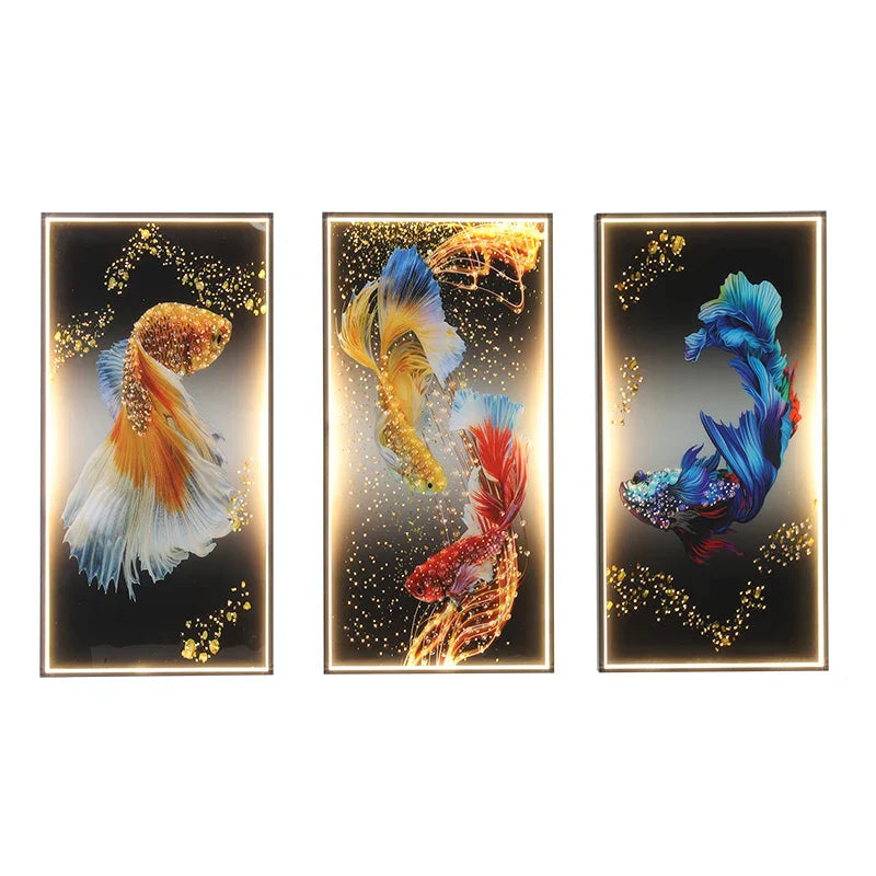 Fish LED Wall Sconces Set of 3 for Modern Home Decor & Ambiance