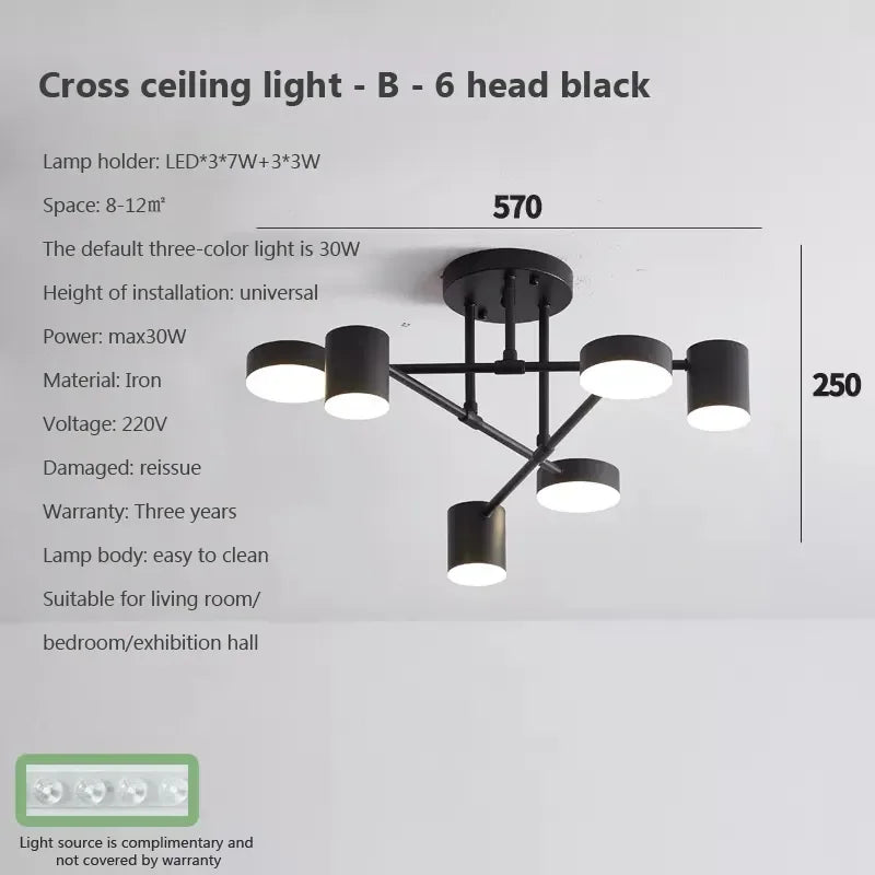 LED Ceiling Chandelier: Modern Light Fixture for Living Room, Bedroom, Hall - Indoor Home Decor