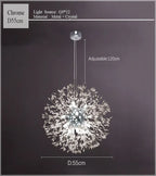 Dandelion Chandelier LED Sparkle Ball Crystal Lighting for Restaurant & Living Room