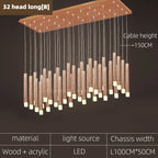 Modern Wood Chandelier Pendant for Dining Room, Living Room, Bedroom
