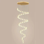Round Ball Acrylic Chandelier Staircase LED Gold Lighting Fixtures