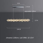 Crystal Pendant Chandelier: Dimmable Luxury LED Light for Modern Living Room
