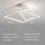 Modern Minimalist LED Ceiling Chandelier Dimmable Bedroom Living Room Lighting