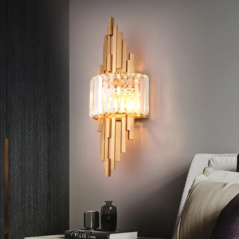Luxury Crystal Wall Lamp for Living Room TV Bedroom Night Study Decoration
