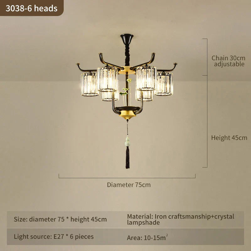 Luxury Crystal Chandelier: Modern Chinese Villa Living Room Lighting
