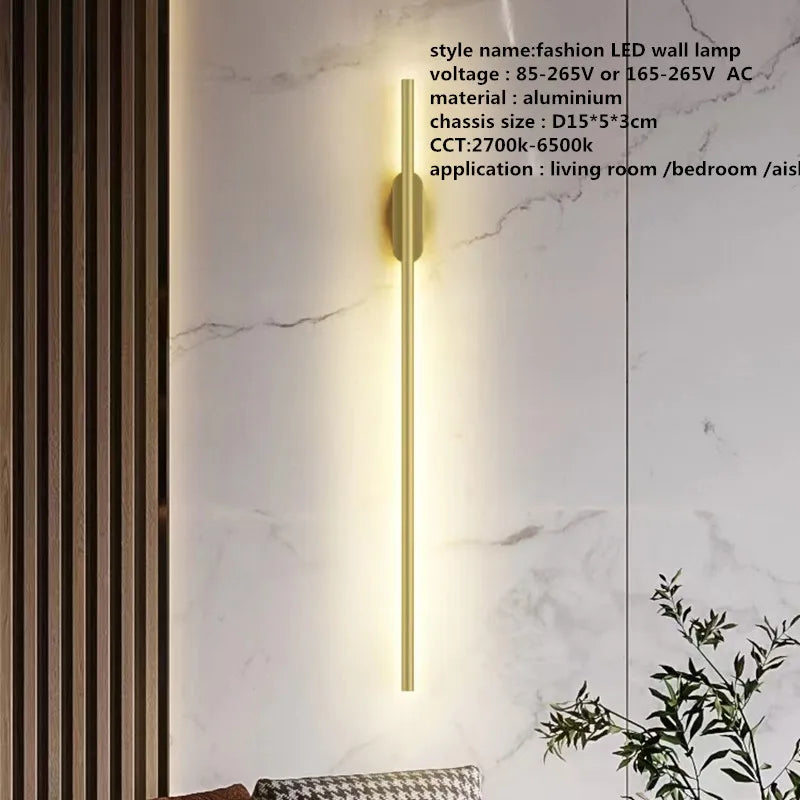 Linear Tube LED Wall Lamp for Modern Interior Decor