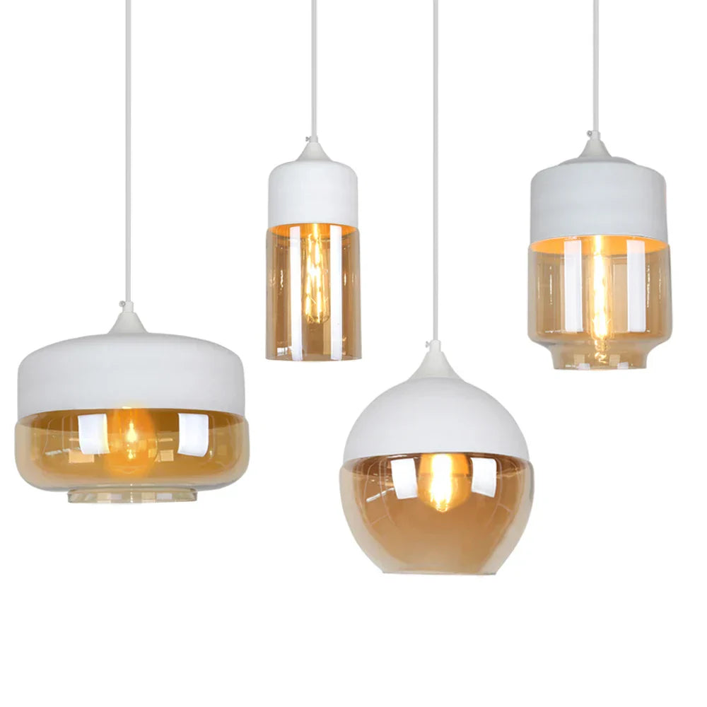 Glass Shade Pendant Light, Industrial Kitchen Restaurant Decor Lighting