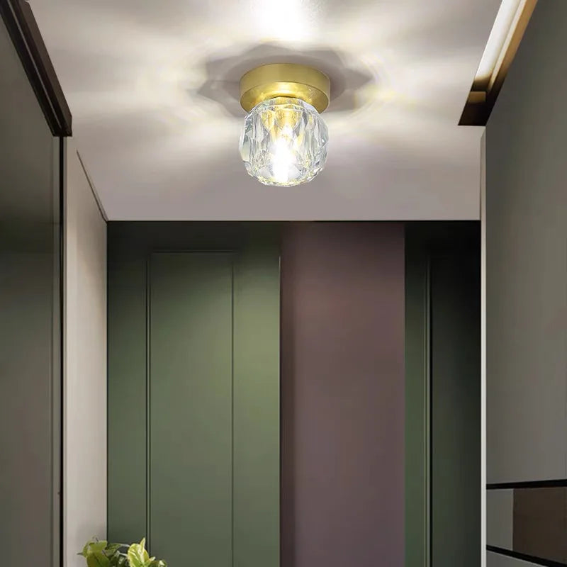 Diamond Crystal Ceiling Lights: Modern LED Fixture for Bedroom, Corridor, Aisle, Entrance, Bar, Cafe
