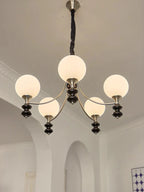 Walnut Chandelier: Bauhaus Magic Bean Designer Retro Branch Chandelier, French Style Living Room.