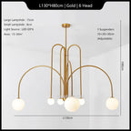 Modern Iron Glass Pendant Chandelier for Home Décor