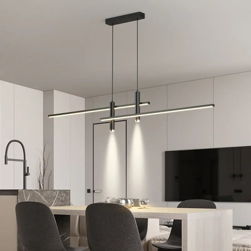 Modern Minimalist Gold Black Dining Table Chandelier for Kitchen & Dining Room