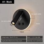 Rotatable Wall Lamp Black Bronze Modern Study LED Wall Sconce Reading Spotlights