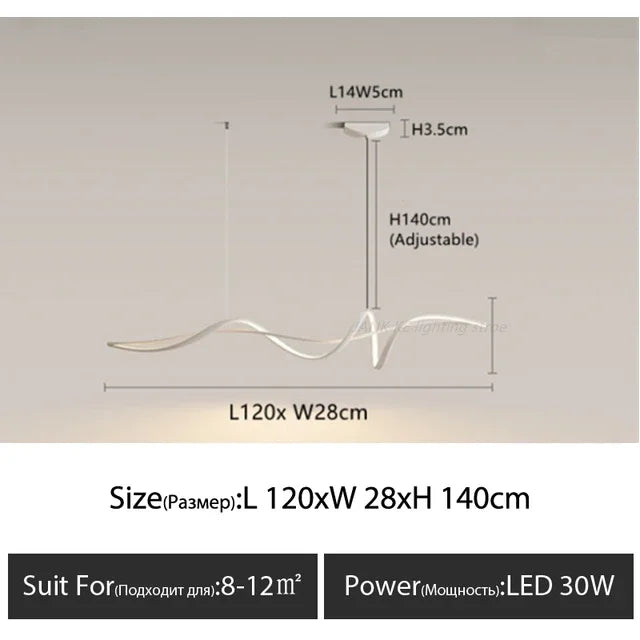 Aluminum LED Chandelier: Modern Dining Island Light for Stylish Indoor Decoration