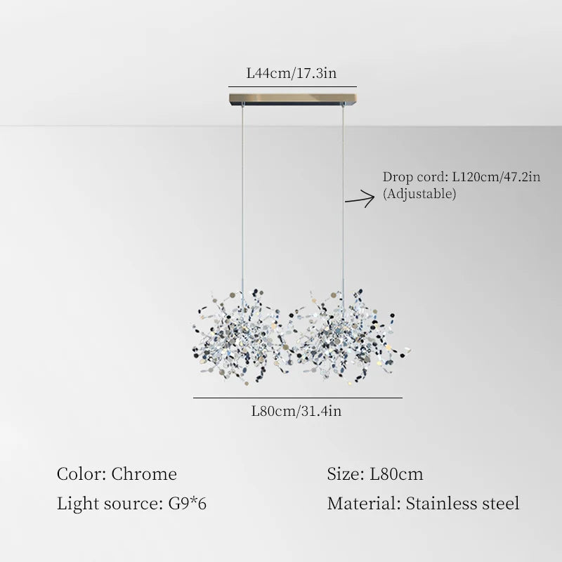 Stainless Steel Hanging Lamps for Ceiling Bar Pendant Lights Restaurant Luxury Chandelier