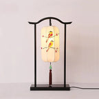 Classical Lantern Floor Lamp Fabric Standing Light for Living Room Bedroom Décor