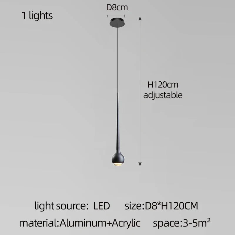 Water Drop Pendant Light: Modern Luxury Chandelier for Staircase, Bedside, Bar, and Restaurant