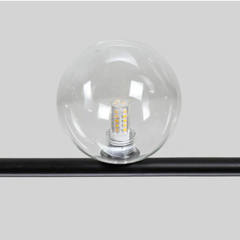 Double Glass Lampshade Chandelier with LED Suspension – Stylish Ceiling Fixture for Dining Room