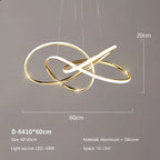 Gold Ring Chandeliers for Modern Dining Room Luxury Bedroom Lighting