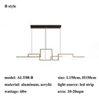 Geometric LED Pendant Lights for Dining Room Kitchen Bar Home Decor