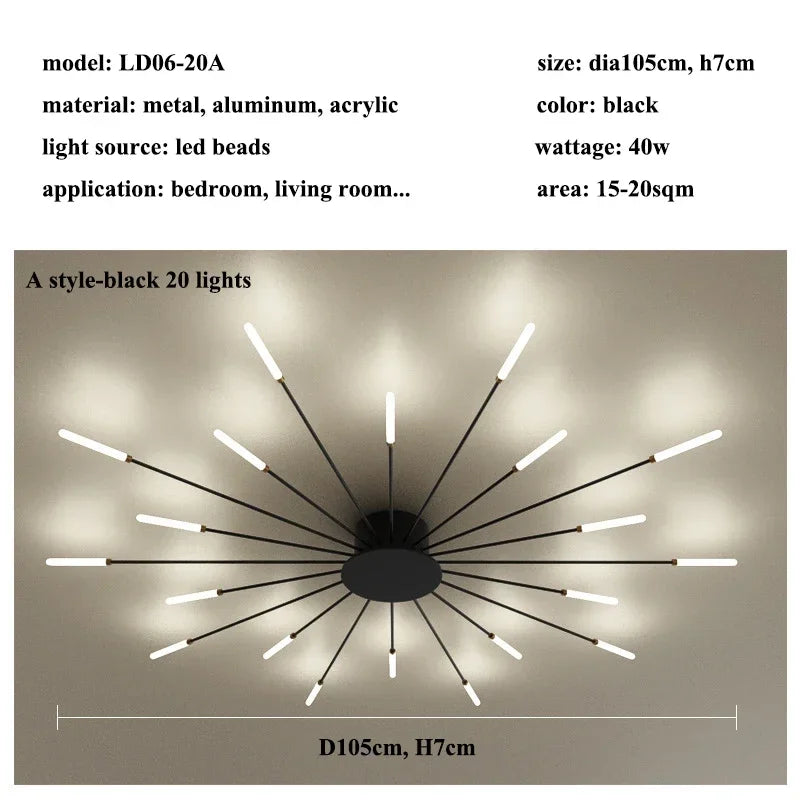 Modern LED Ceiling Chandelier for Home Lighting and Bedroom Luster