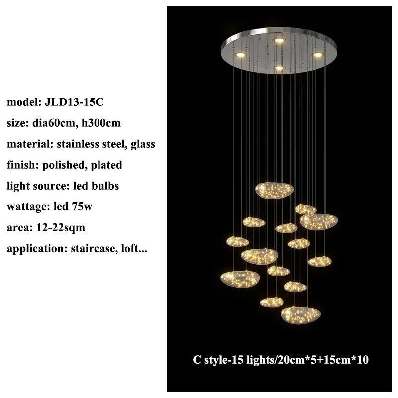 LED Drop Chandelier Lighting for Living & Dining Room Decor
