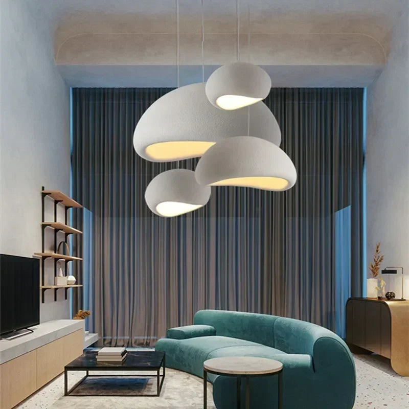 Minimalist LED Pendant Chandelier Light for Living Room - Wabi Sabi Design