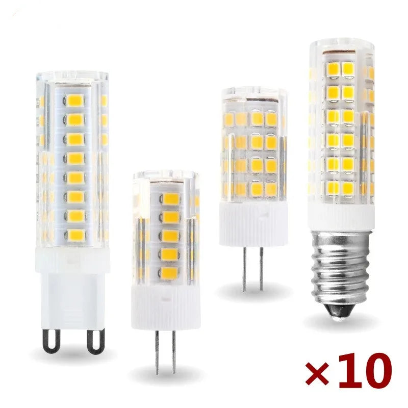 LED Corn Bulb 10pcs 220V G4 G9 E14 SMD2835 No Flicker Chandelier Light