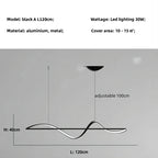Minimalist Curve LED Pendant Light for Dining Room, Bar, Kitchen - Home Decor Fixtures
