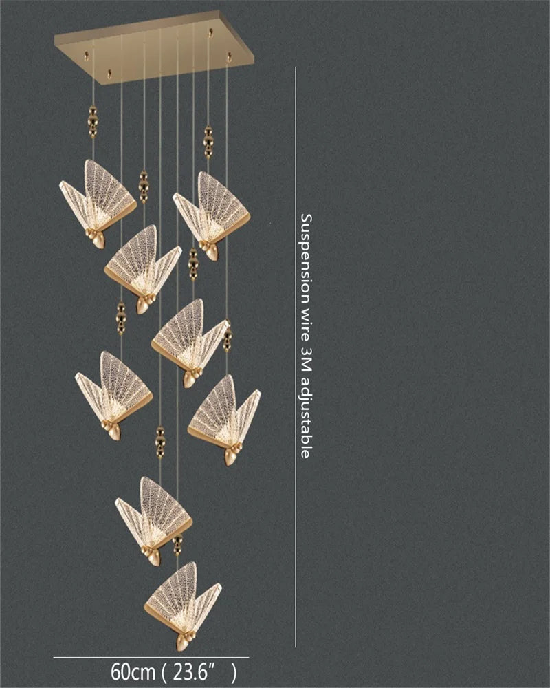 Butterfly LED Chandelier: Modern Hanging Light for Home, Bedroom, Coffee Store & More