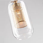 Nordic Mesh Glass Pendant Light - Silver Bronze Kitchen Dining Hanging Lamp