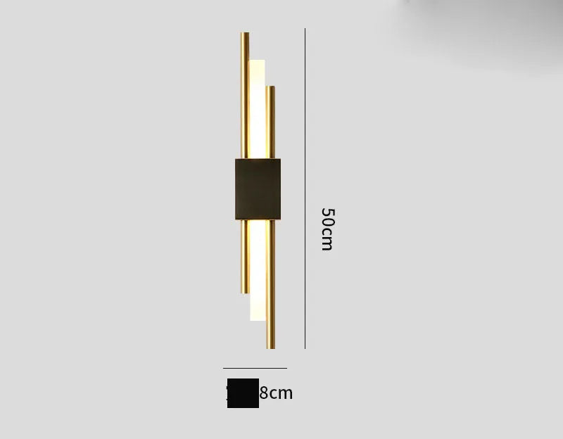 Art Deco Gold LED Wall Sconce with Marble Accent - Modern Bedroom & Living Room Lighting