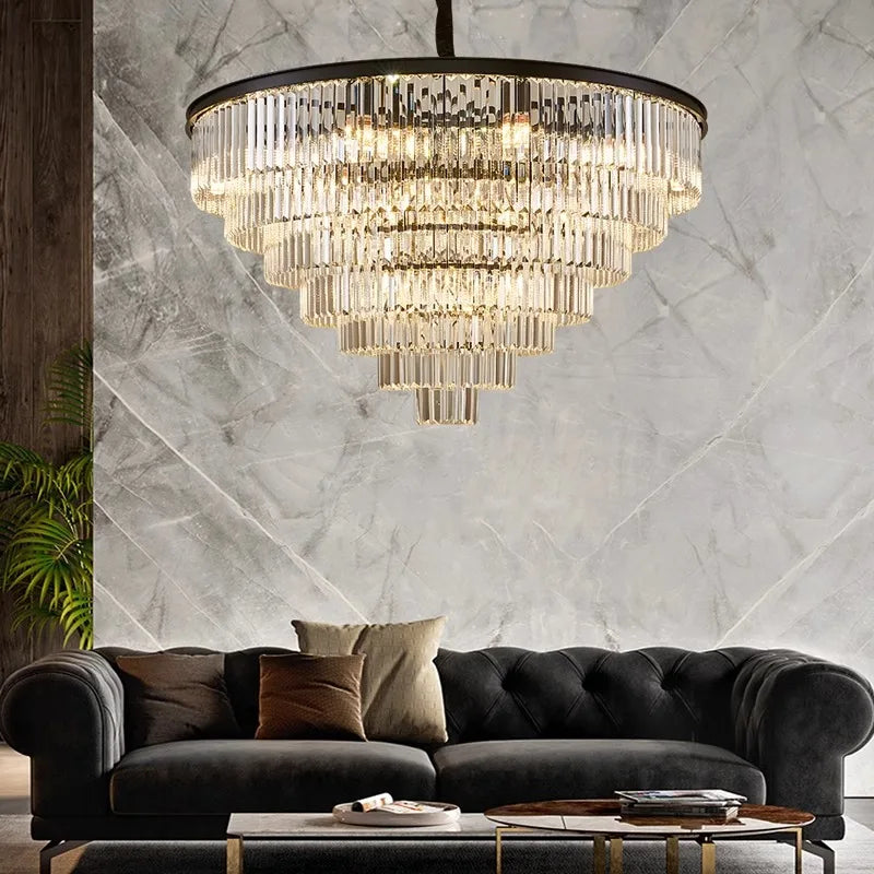 Crystal Chandelier Stair Pendant Light Interior Lighting for Modern Home Decor