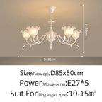 Lily Of The Valley Glass Chandelier Light: Modern Cream Wind Lamp for Living Room & Bedroom