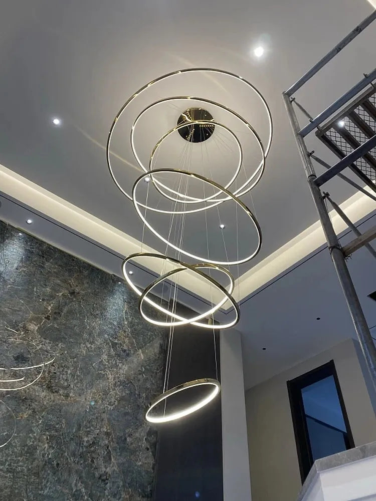 Stainless Steel Ring Pendant Light Modern Minimalist Chandelier