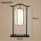 Classical Lantern Floor Lamp Fabric Standing Light for Living Room Bedroom Décor