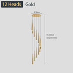 Modern Black LED Ceiling Chandelier for Stylish Staircase and Living Room Lighting