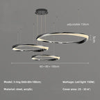Modern Steel Dimmable LED Chandelier: Remote Control Stair Lustre Pendant Lights
