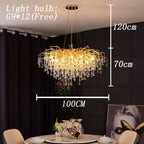 LED Crystal Chandelier: Elegant Living Room Pendant Light Fixture