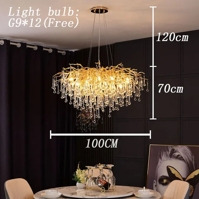 Crystal Chandelier: Modern LED Luxury for Living Room Decor & Lighting