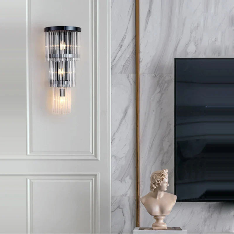 Crystal Wall Lamp: Modern Light Luxury for Living Room, Bedroom, and Corridor.