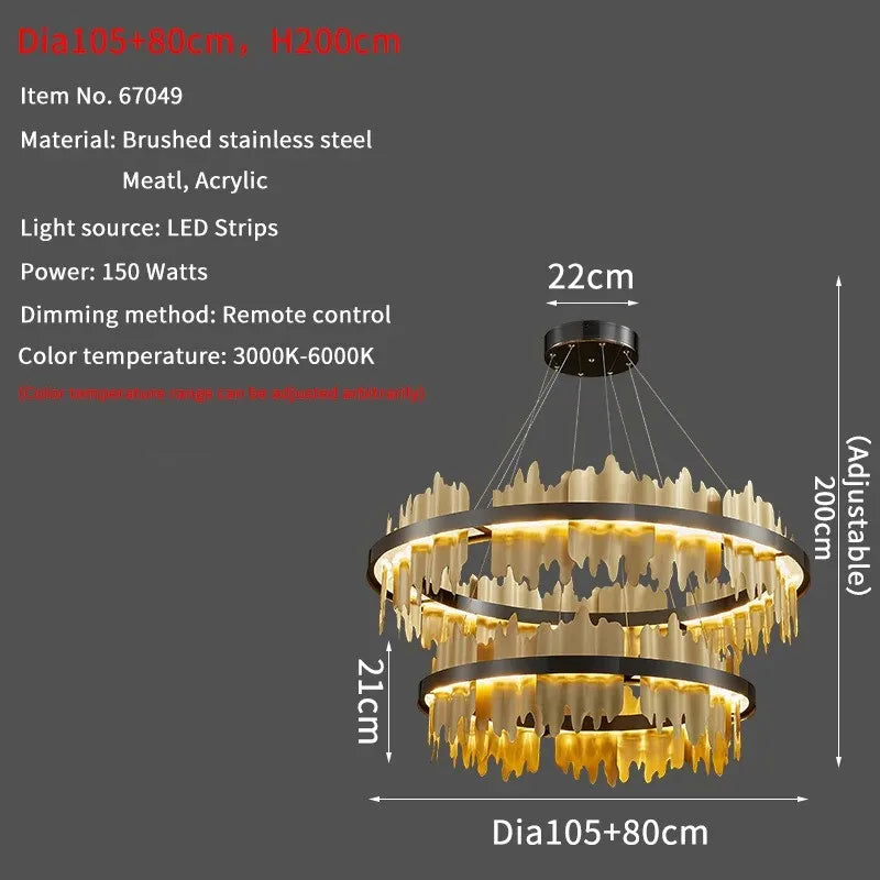 Luxury Modern Chandelier Circle Pendant Light for Living Room by Afralia™